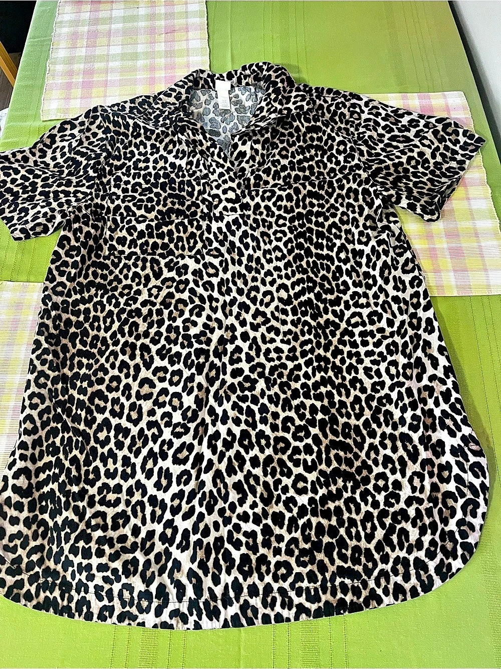 H&M Leopard Print collared shirt dress
